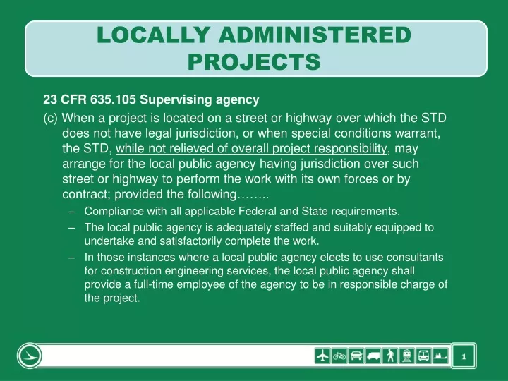 locally administered projects