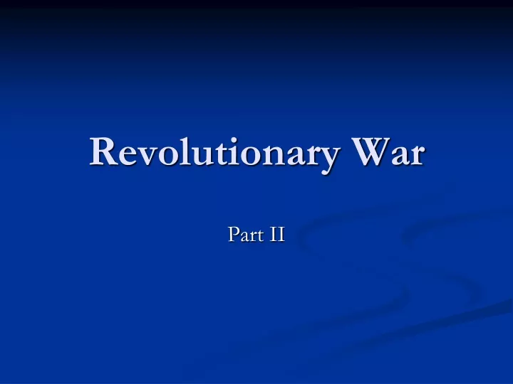 revolutionary war