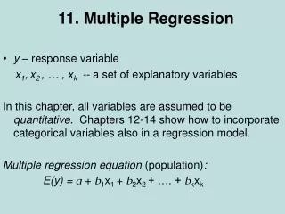 11. Multiple Regression