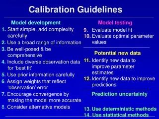 Calibration Guidelines