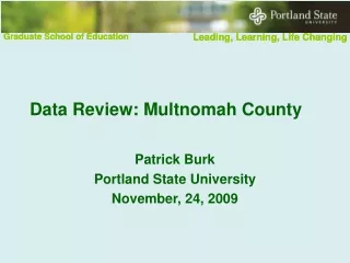 Data Review: Multnomah County
