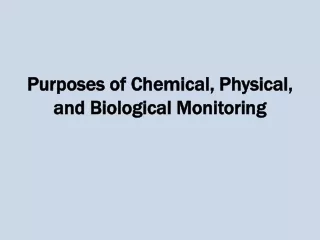 Purposes of Chemical, Physical, and Biological Monitoring