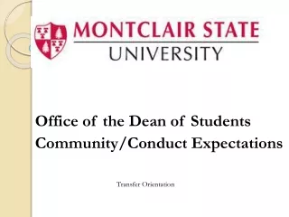 Office of the Dean of Students Community/Conduct Expectations