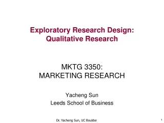 Exploratory Research Design: Qualitative Research