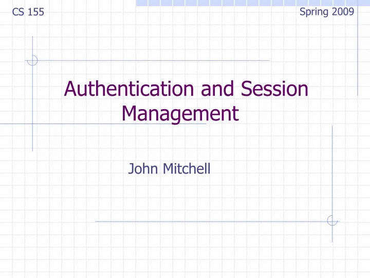 authentication and session management