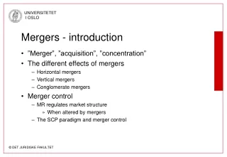 Mergers - introduction