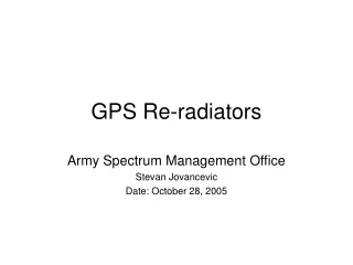 GPS Re-radiators