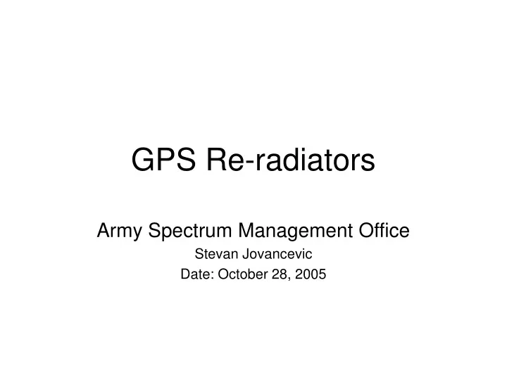 gps re radiators