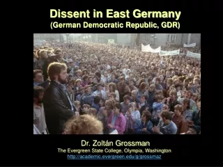 Dissent in East Germany (German Democratic Republic, GDR)
