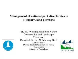 Management of national park directorates in Hungary, land purchase