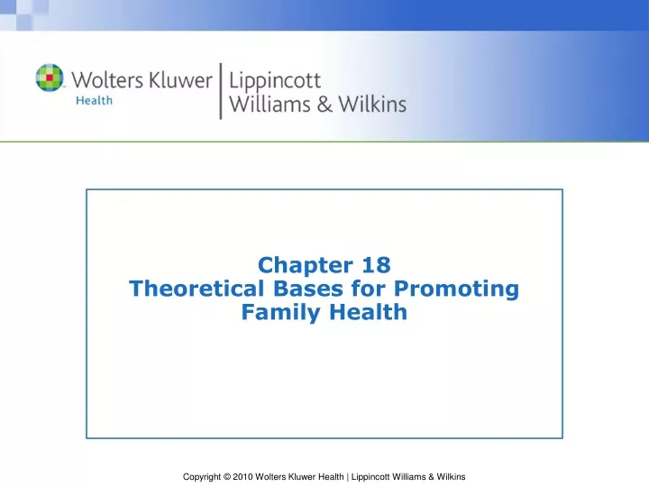 chapter 18 theoretical bases for promoting family health