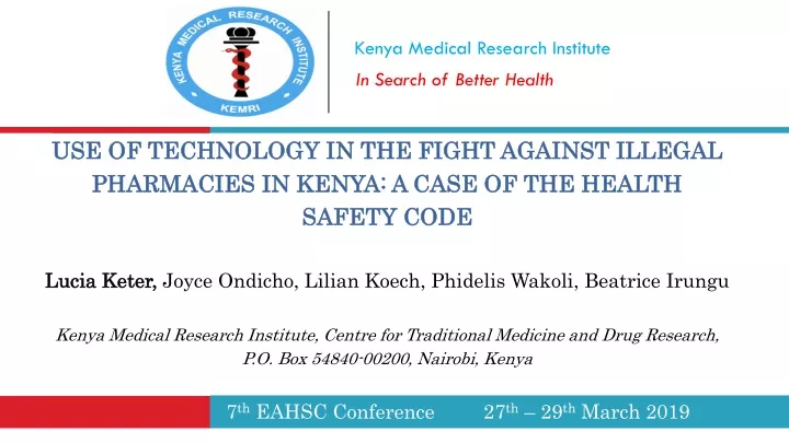 7 th eahsc conference 27 th 29 th march 2019