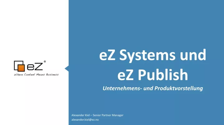 ez systems und ez publish unternehmens