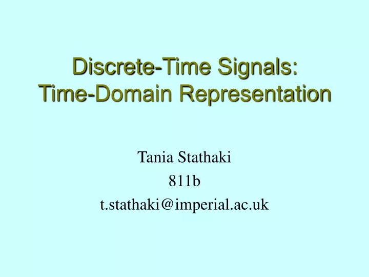 discrete time signals time domain representation