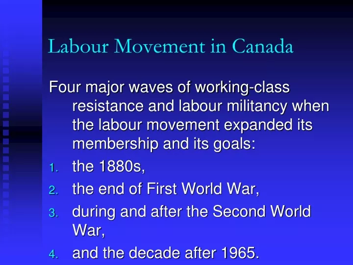 labour movement in canada