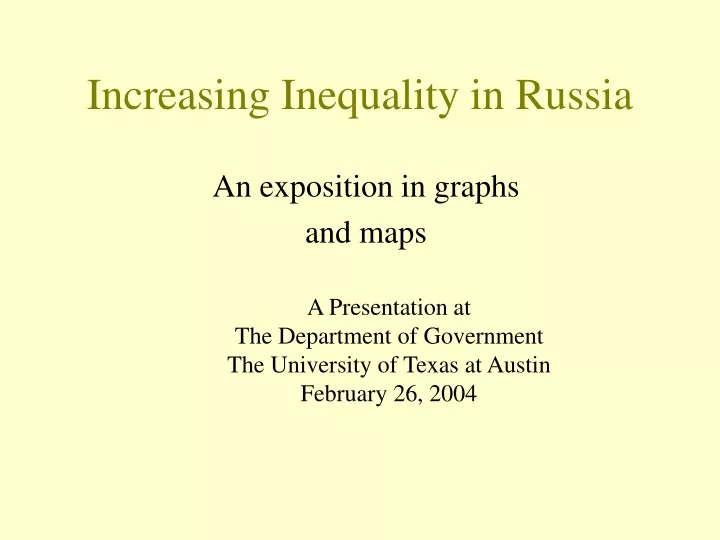 increasing inequality in russia