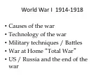 PPT - World War I 1914-1918 PowerPoint Presentation, free download - ID ...