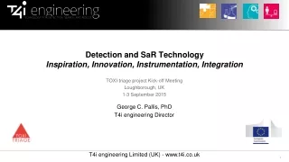 Detection and SaR Technology  Inspiration, Innovation, Instrumentation, Integration