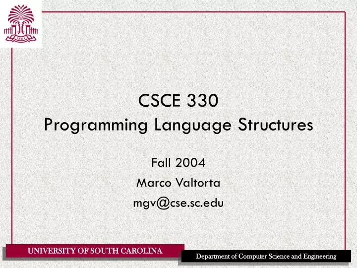 csce 330 programming language structures