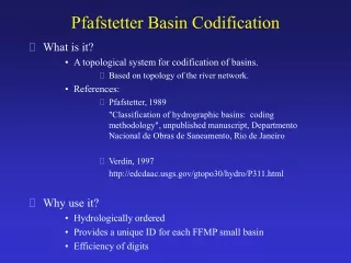 Pfafstetter Basin Codification