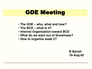 GDE Meeting