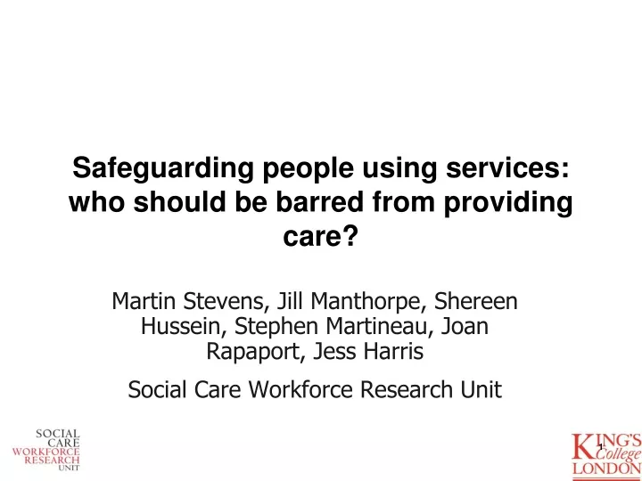 safeguarding people using services who should be barred from providing care