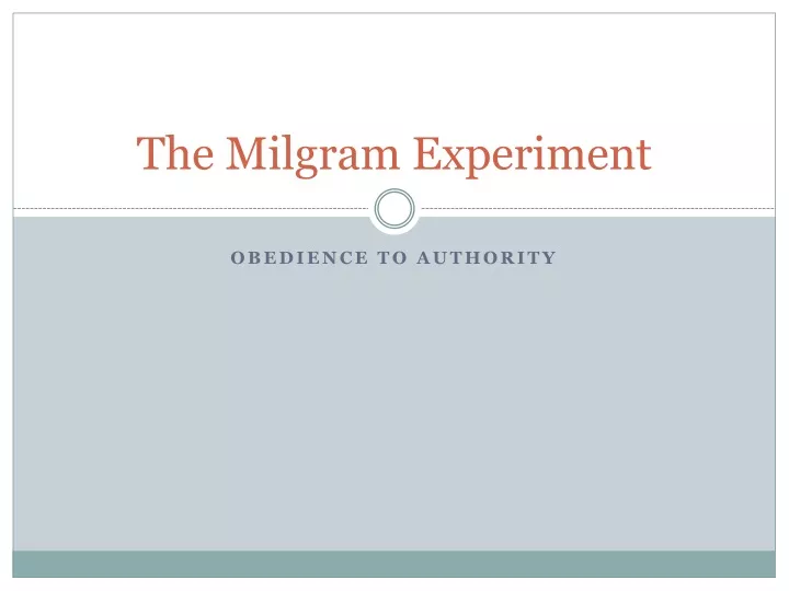 the milgram experiment