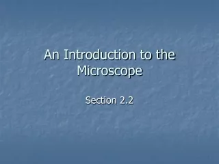 An Introduction to the Microscope
