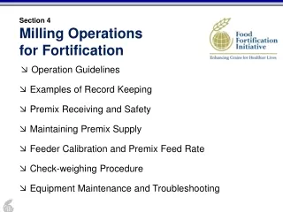 Section 4 Milling Operations for Fortification