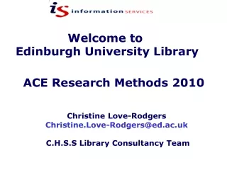 Welcome to  Edinburgh University Library