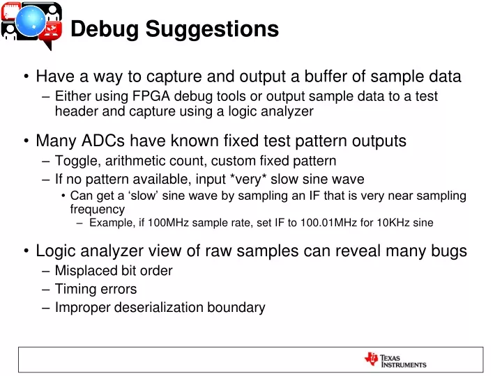 debug suggestions