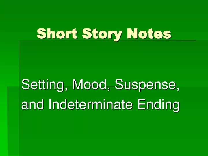 short story notes