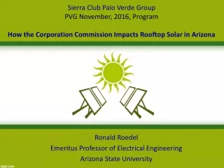 Ronald Roedel Emeritus Professor of Electrical Engineering Arizona State University