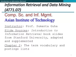 Instructor : Prof. Sumanta Guha