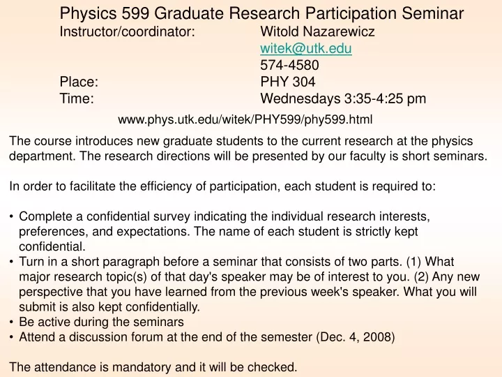 physics 599 graduate research participation