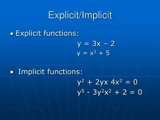 Explicit/Implicit
