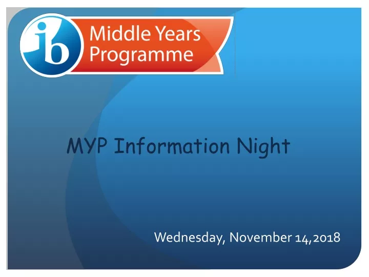 myp information night