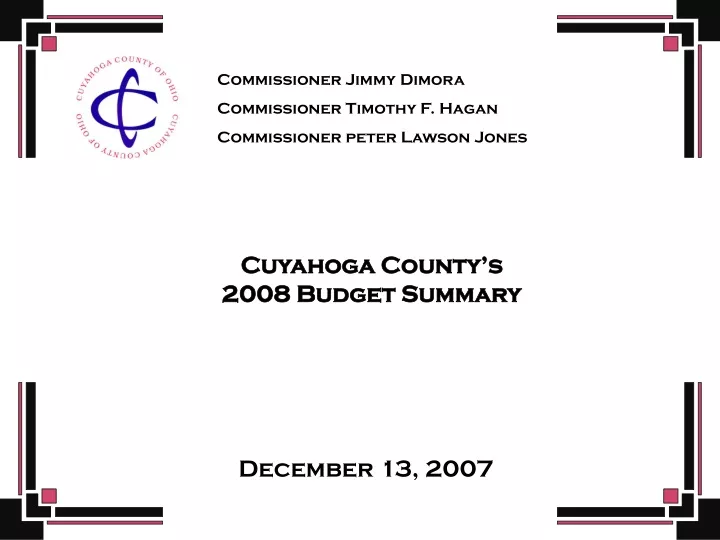 cuyahoga county s 2008 budget summary