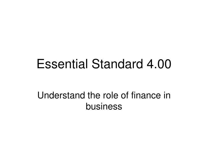essential standard 4 00