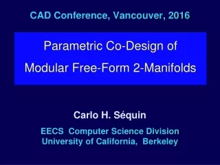 CAD Conference, Vancouver, 2016