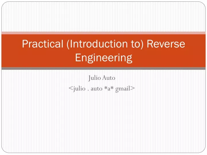 practical introduction to reverse engineering