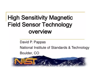 High Sensitivity Magnetic Field Sensor Technology              overview