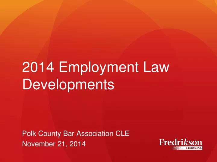 2014 employment law developments