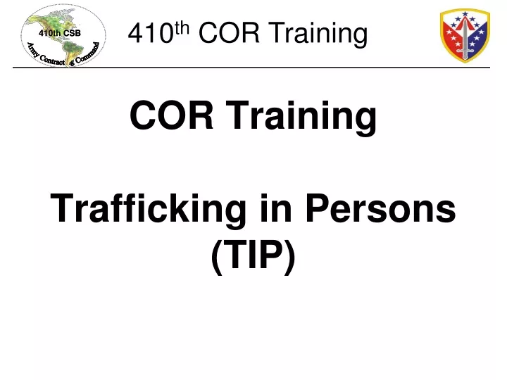 cor training trafficking in persons tip