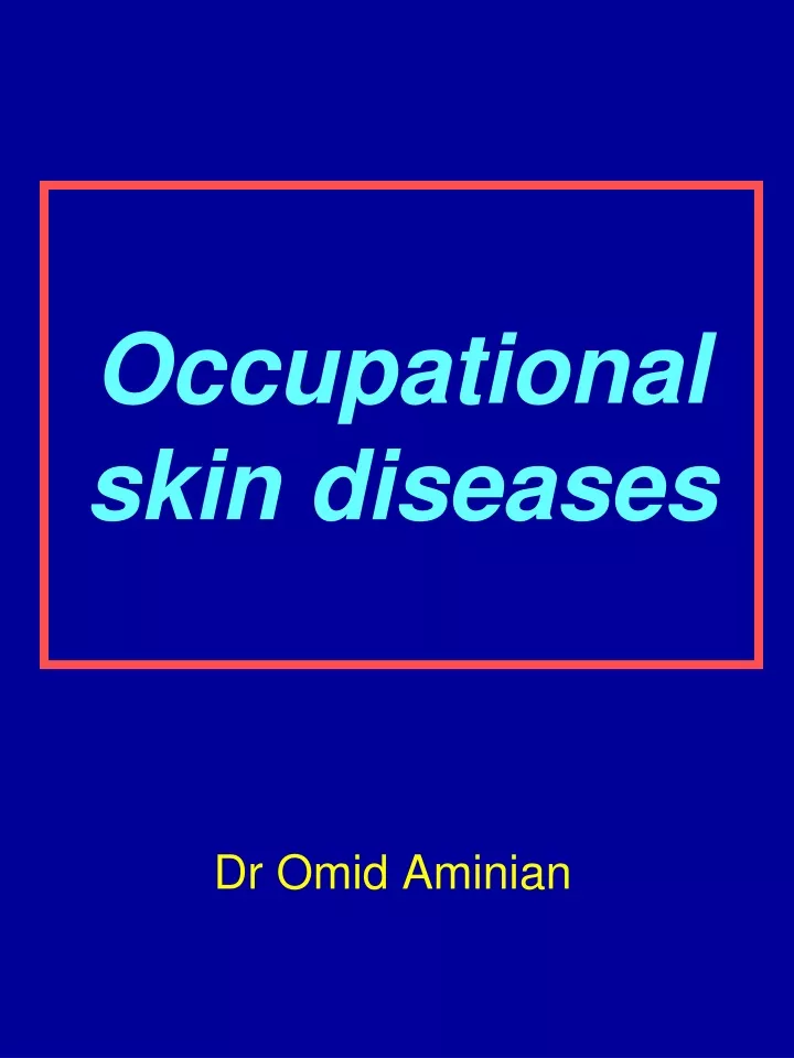 occupational skin diseases