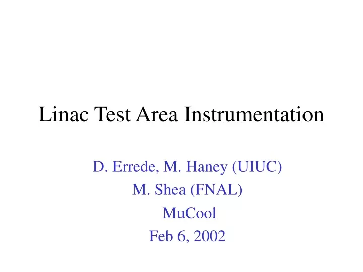 linac test area instrumentation