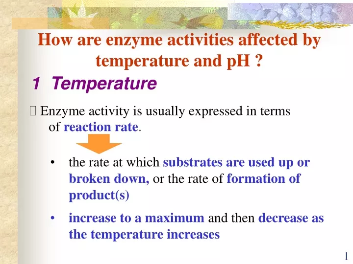 how are enzyme activities affected by temperature