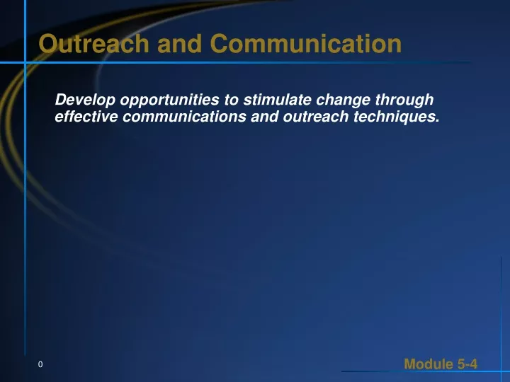 outreach and communication