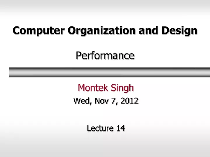 computer organization and design performance