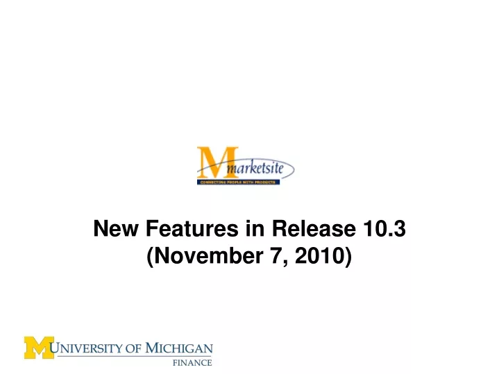 new features in release 10 3 november 7 2010
